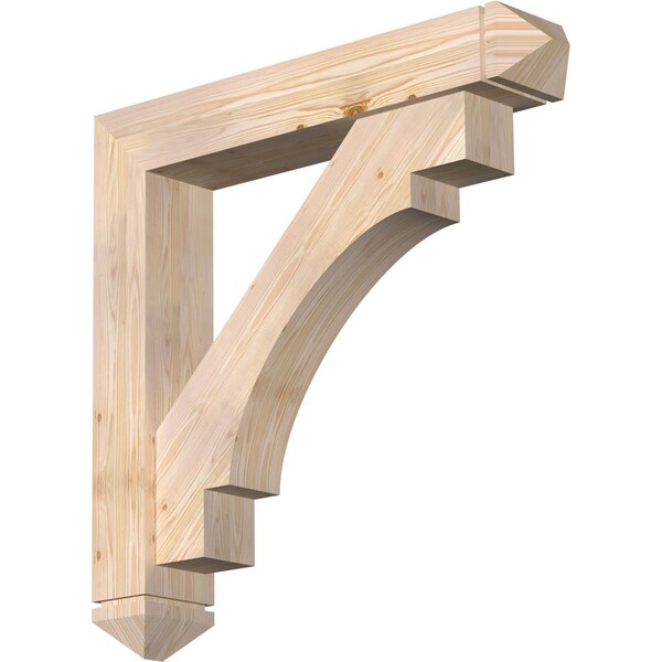 Ekena Millwork Merced Arts and Crafts Smooth Bracket w/ Offset Brace, Douglas Fir, 7 1/2"W x 42"D x 42"H BKT0806X42X42MRC03SDF - main